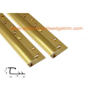 Gold Aluminium Carpet Trim , Carpet To Tile Door Bar / Reducer / Threshold Strip 