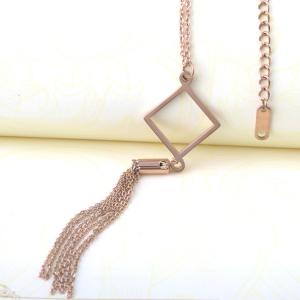 China Long tassel Necklace with Stainless Steel Materials,High End Fashion Jewelry Women′s Sweater Tassel Pendant Necklace supplier
