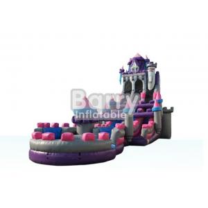 China BSCI Princess Castle Inflatable Water Slides Purple Pink Gray Color supplier