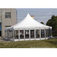China Polygon Transparent Glass Wall wedding canopy tent high peak Aluminum Frame on sale