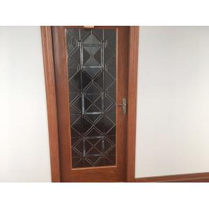 China Door Decorative Panel Glass 22*64 Black Patina Natural Wood Style supplier
