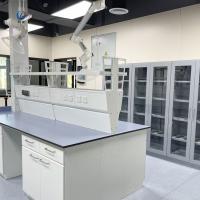 China 2 Shelves Hospital Lab Furniture 90cm Anti Chemicals Biology Bench ISO Certified on sale