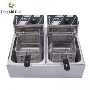 China 6L+6L Table Top Stainless Steel French Fries Machine Commercial Potato Chip Fryer supplier
