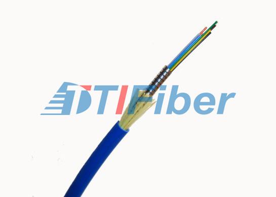 Single Mode Fiber Optic Cable , Armored Fiber Cable Indoor With LSZH / Steel