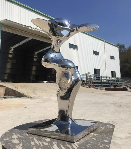 Fairy Modern Stainless Steel Sculpture , Outdoor Metal Lawn Sculptures