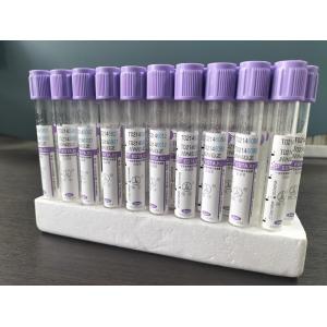 Plastic And Glass 13*100mm Purple Cap Blood Test Tube With Press Cap Closure