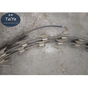 304 Stainless Steel Razor Blade Barbed Wire In Alarm System High Detection Rate