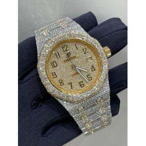 Skeleton Men Lab Diamond Wrist Watch Swiss Moment Moissanite Studded Iced Out