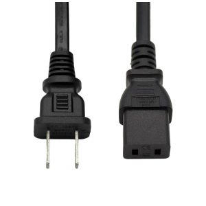 2-Pin Flat Power Cord Plug IEC Female End C9 Connector Extension for Laptop DVD Player Appliances