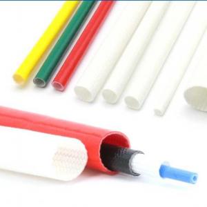 3mm Silicone Fiberglass Sleeve Braided , White Silicone Coated Fiberglass Sleeve