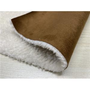China 550GSM Suede Leather Fabric Bonded With Faux Fur Normal Peeling Strength supplier