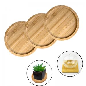 6 Pack 9cm Round Blank Bamboo Coasters Bar Home Cup Coasters