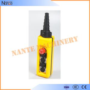 Yellow / Black ABS Waterproof IP65 Hoist Pendant Control Crane Remote Control