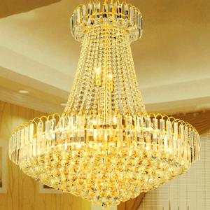 China Large gold and crystal chandelier For hotel Project Lighting Fixtures (WH-NC-13) supplier