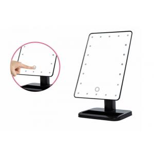 China Adjustable Stand LED Cosmetic Mirror Black Casing Color With Cosmetic Organizer supplier