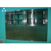 China Drug Storage Hospital Air Filter Stainless Steel Medical Cabinets With Manual Sliding Half - Glass Door on sale