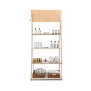 Eco Friendly 4-Tier Cosmetic Display Stand Retail Store Display Shelf