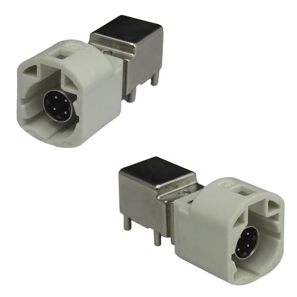 FAKRA HSD Connector 4 Pin PCB Mount For Benz Audi Rear Camera