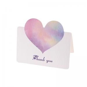 White Cardboard Thank You Card Heart Shape Decoration Gift Card