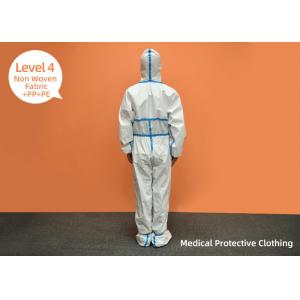PE PP Non - Woven Fabric Protective Gowns Isolation Level 4 Disposable