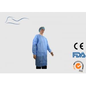 Dental Lab Disposable Visitor Coats SMS Material With Knitted Cuffs