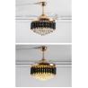 China Nordic Moderno Dc Control remoto Brillo retráctil Invisible redondo K9 Cristal lámpara de antorcha Led ventilador de techo con luz wholesale