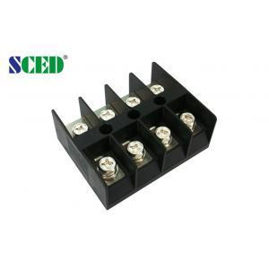 20.00mm High Current Terminal Block Connector 600V 100A  4 Way PC Black Terminal