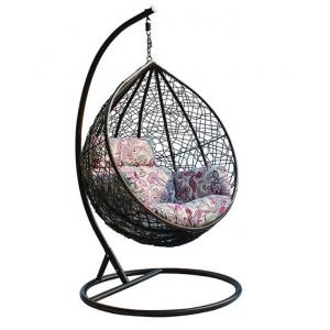 China Outdoor Patio PE Rattan Swing Chair With Metal Frame Cheap Egg shaped Hanging Chair supplier