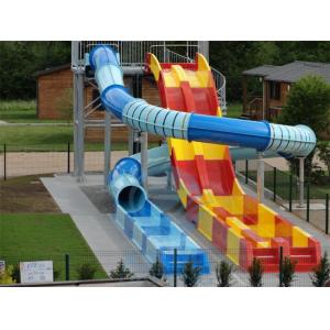 Spiral Enclosed Water Slide Rainbow Racing Pool Slide With Led Light Effect