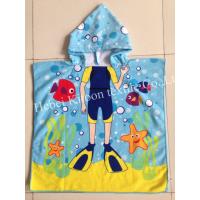 60*120cm 100% polyester hooded baby bath towel,poncho for babies,diver for boys