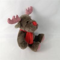 China Soft Cuddly Christmas Plush Toys Moose Stuffed Animal Huggable Brown Elk Toy on sale