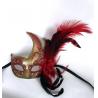 China Máscara plástica de Colombina com pena 13&quot; da avestruz OURO de PF0803R wholesale