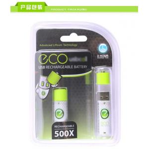 USB Rechargeable Battery, 1.5V, 5AA 1040mAh Li-ion, 2 hours charging, rechargeable 500X