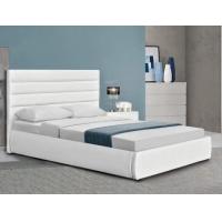 China Modern Upholstered Platform Bed With White Headboard 50pcs MOQ on sale