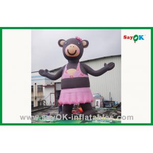 Pink Lovely Inflatable Bear Inflatable Cartoon Character For Advertising