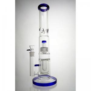 16 Inches Straight Hookah Water Bubbler Pipe Honeycomb Perc Smoking Bubbler