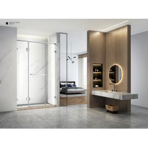 Frameless Three Panel Sliding Glass Door Clear Hinge Swing