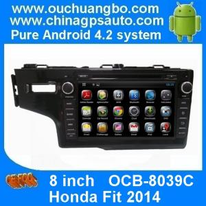 Ouchuangbo In Dash GPS Navi DVD Stereo Honda Fit 2014 Radio 3G Wifi Capacitive Android 4.4