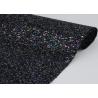 China Cotton Backing Laser Black Glitter Fabric , Sparkle Mixed Glitter Material Fabric wholesale