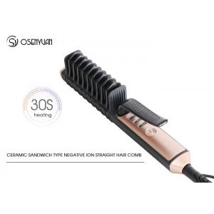 75W Ceramic Hair Straightener Comb , Professional Hair Straightening Comb