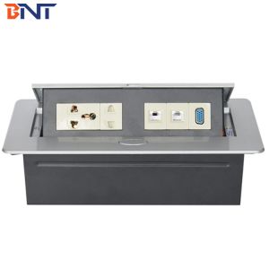 China Different modules  Available Replaced Zinc Alloy Material Silver Color  Table Pop Up Hidden Outlet With CAT 6 wholesale