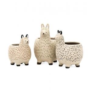 China Ceramic Decorative Flower Pots Modern 3D Animal Alpaca Shaped Indoor 6 Inch 12 supplier