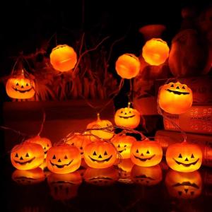 China Halloween Pumpkin Lights Halloween Decorations Lanterns Battery Operated LED Pumpkin String Lights Jack o Lantern Decor supplier