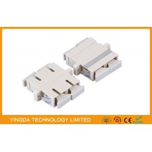 PBT White Plastic MM DX Fiber Optic Adapter / Coupler , SC Duplex Adapter