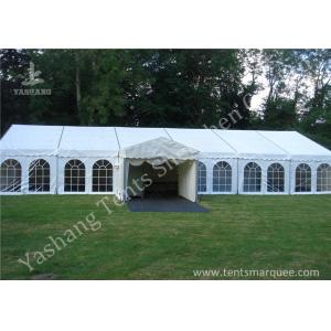 China White Fabric Cover Hard Aluminum Garden Party Marquees with Enterance Walkway supplier