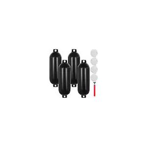 China 4 Ribbed Twin Eyes Boat Fender 8.5 x 27 in Boat Fenders with Pump Inflatable Boat Fender Bumper Black supplier