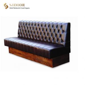 China Restaurant Couch, Booth Sofa, PU Leather Upholstery, High Density Foam, HPL Wooden Base, Club Couch, Hotel, Button Couch supplier