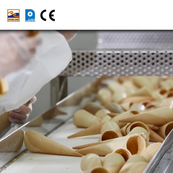 China Ligne de production automatique de barquillo à cône à rouleaux avec cône standard CE 5000/heure wholesale
