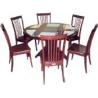 China Modern Cherry Veneer Restaurant Round Table With Chair Set , Dining Room Tables wholesale