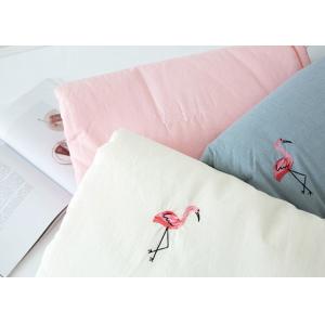 China Flamingo Embroidered Full Size Quilt 3pcs Twin / Queen / King Size Machine Wash supplier